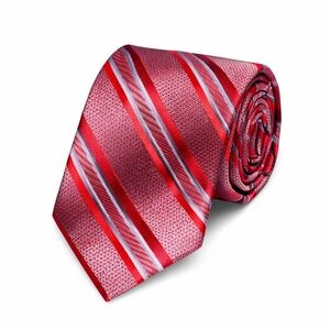 Stacy Adams Handmade Gorgeous Red White Striped Tie Suit Office Wedding Gift